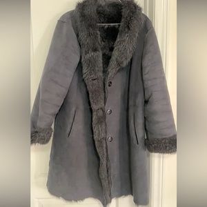 Faux Fur knee length coat.
